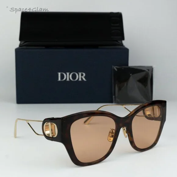 BRAND NEW Dior 30MONTAIGNE B2U CD40082U 53Y 26L0 Havana Brown Women Sunglasses - Picture 1 of 12